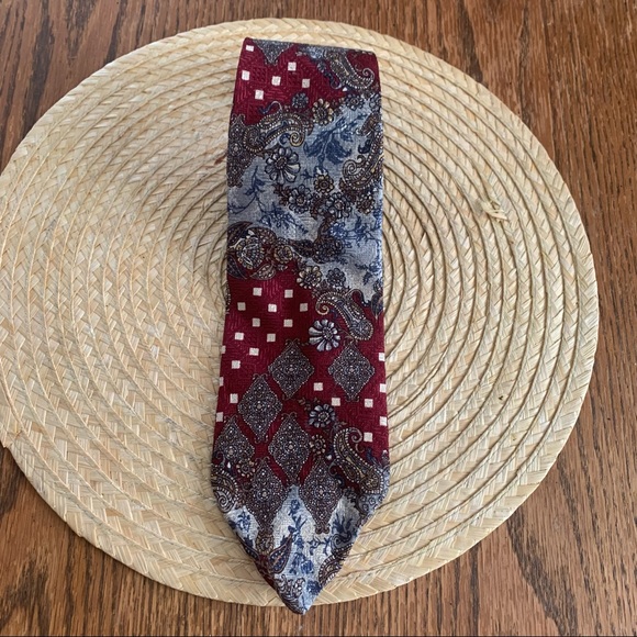 Christian Dior Rare Unique Canada Made Men Vintage Parsley Prints Neck Dress Tie - Picture 3 of 11